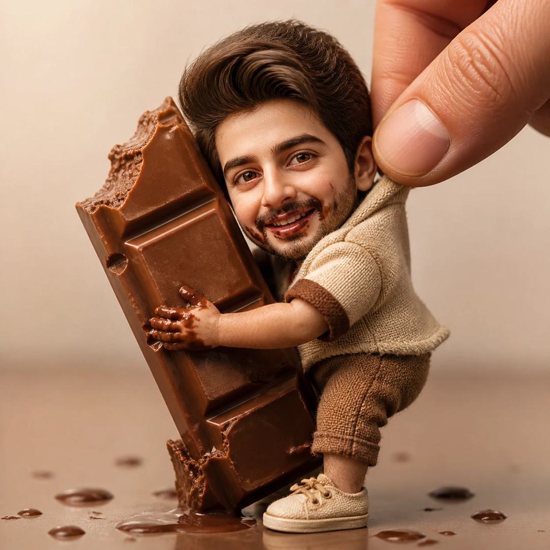 Collectible Chocolate-Hug Doll Diorama Prompt, image 3