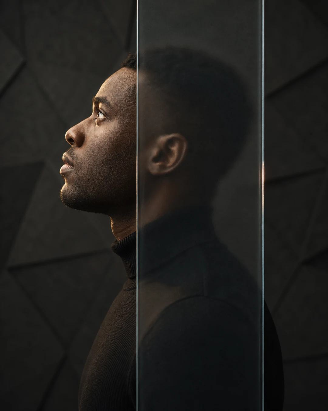 Side-Profile Frosted Glass Block Portrait Prompt, image 3