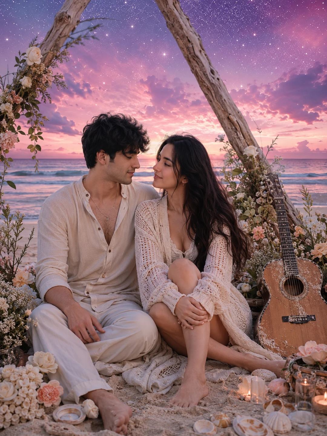 Beach Couple Portrait – Gemini AI Photo Prompt — image 4