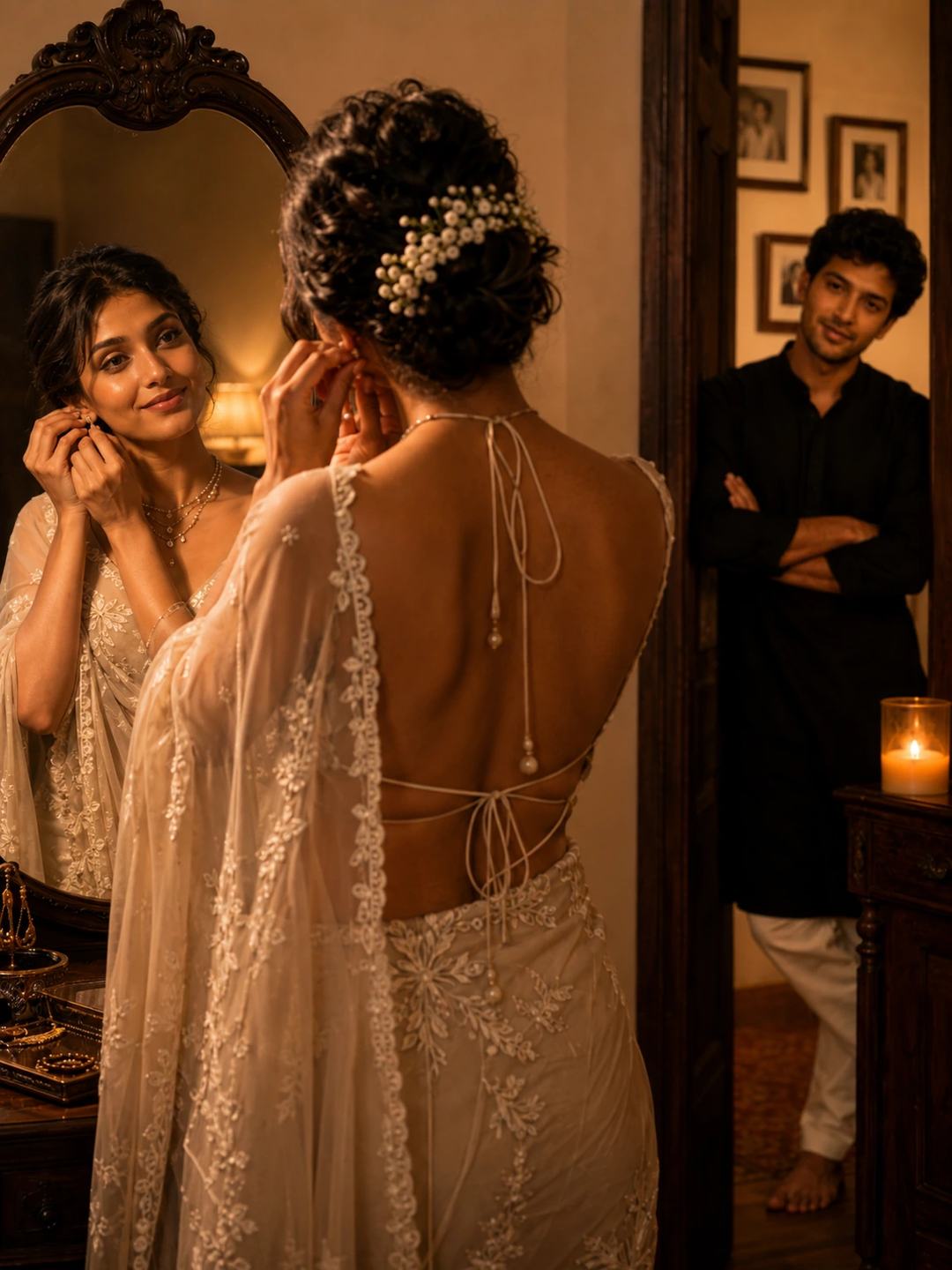 Vintage Mirror Couple – Gemini AI Photo Prompt, image 1