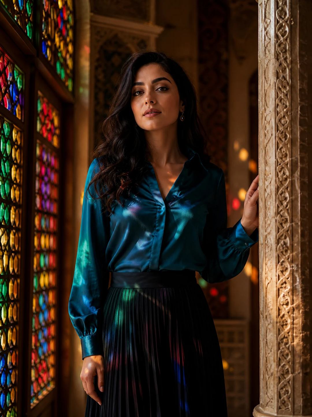Persian-Inspired Stained-Glass Portrait Prompt, image 2