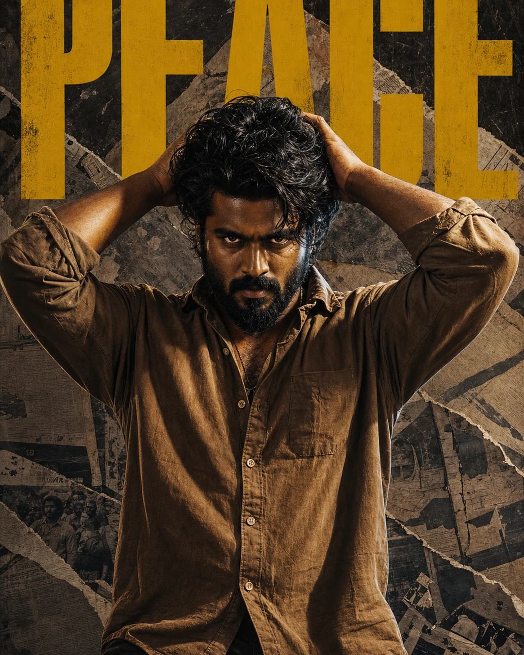 South Indian PEACE Action Movie Poster AI Prompt — image 2