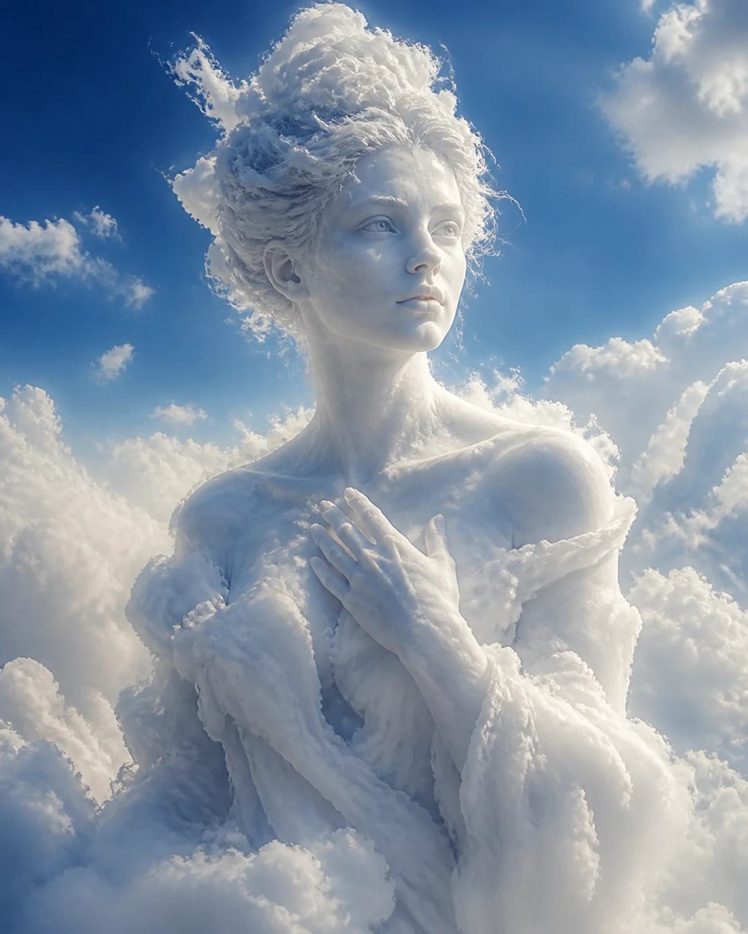 Monumental Cloud Sculpture Portrait AI Image Prompt, image 4