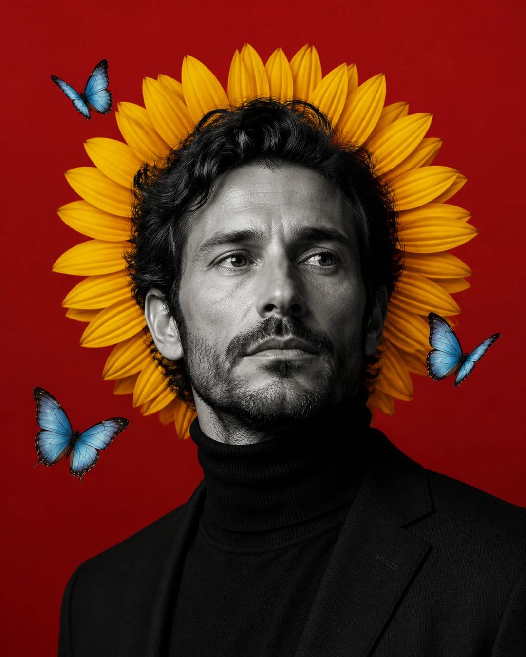 Colorful Sunflower Halo Editorial Poster Prompt, image 3