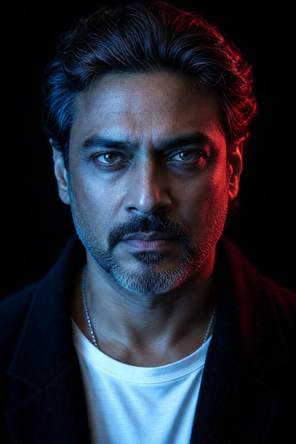 Cinematic Neon Male Studio Portrait Photography Prompt — image 2
