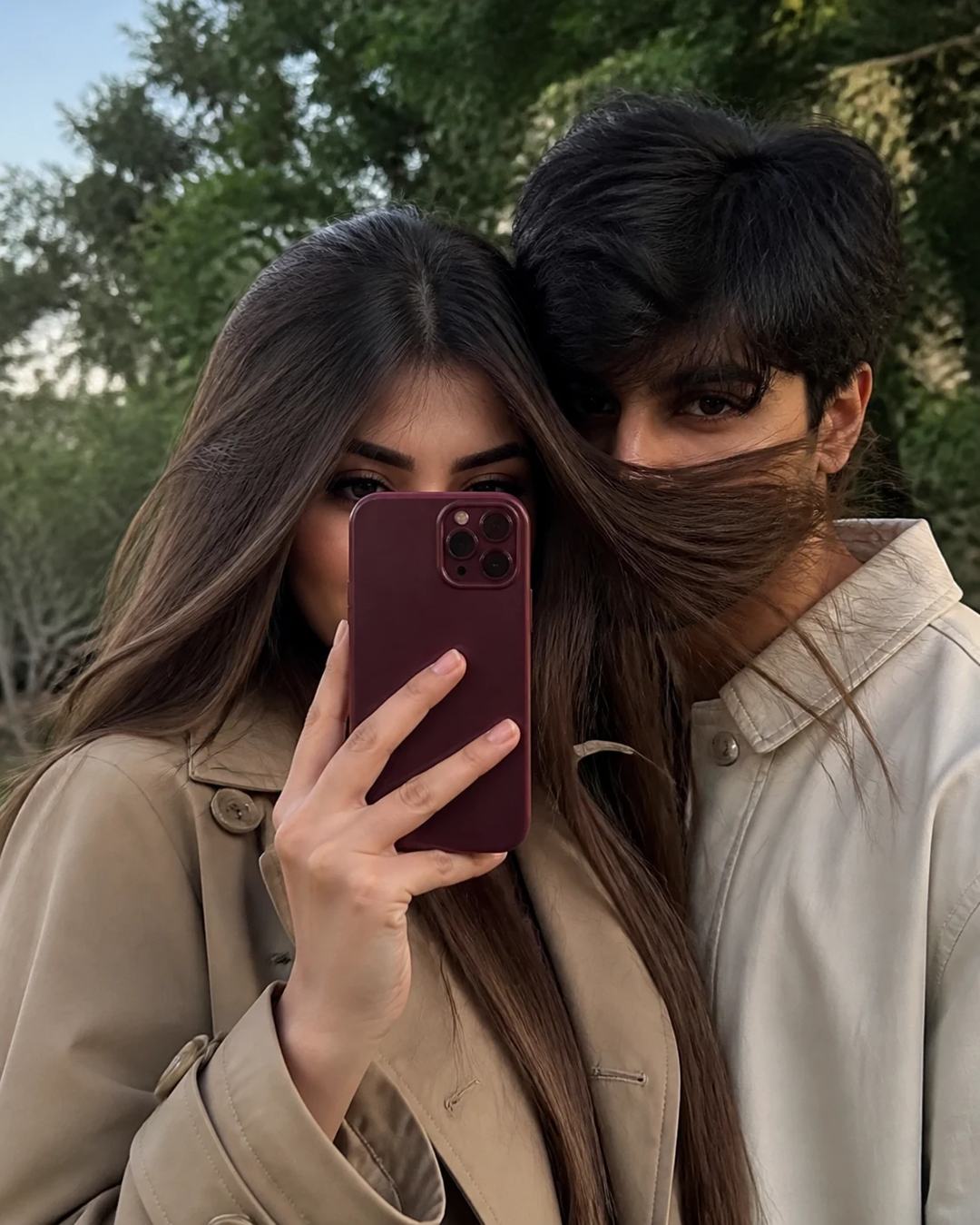 Candid Phone-Obscured Couple Selfie Photo Prompt, image 3