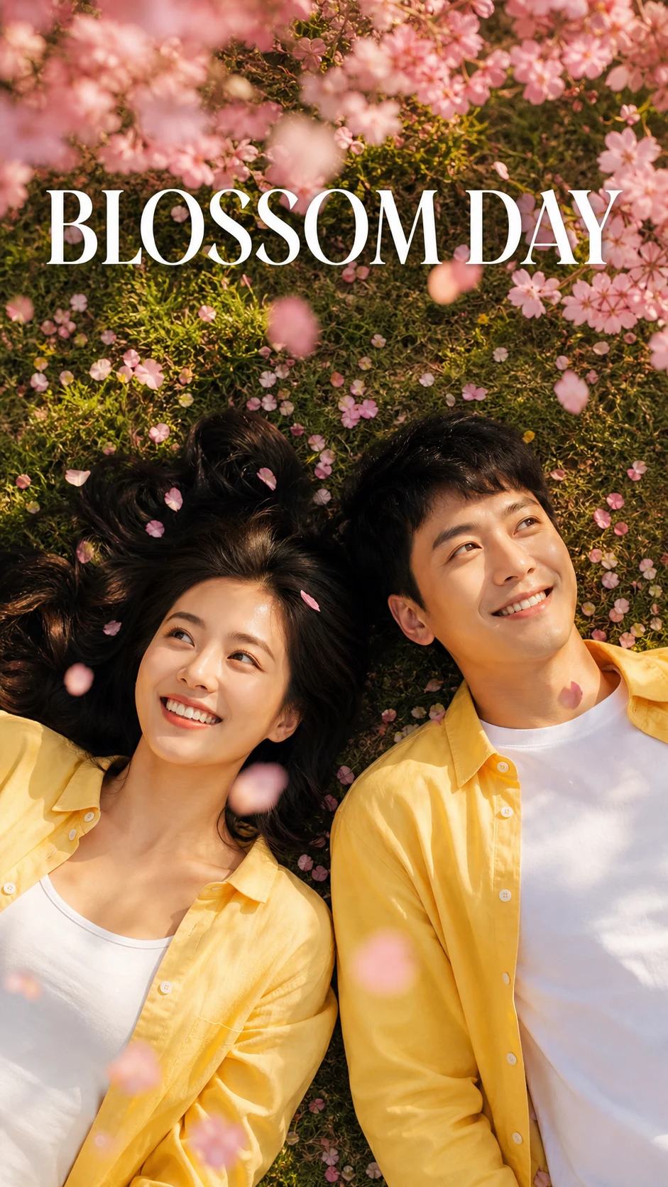Dreamy Cherry Blossom Picnic Couple Photo Prompt, image 1