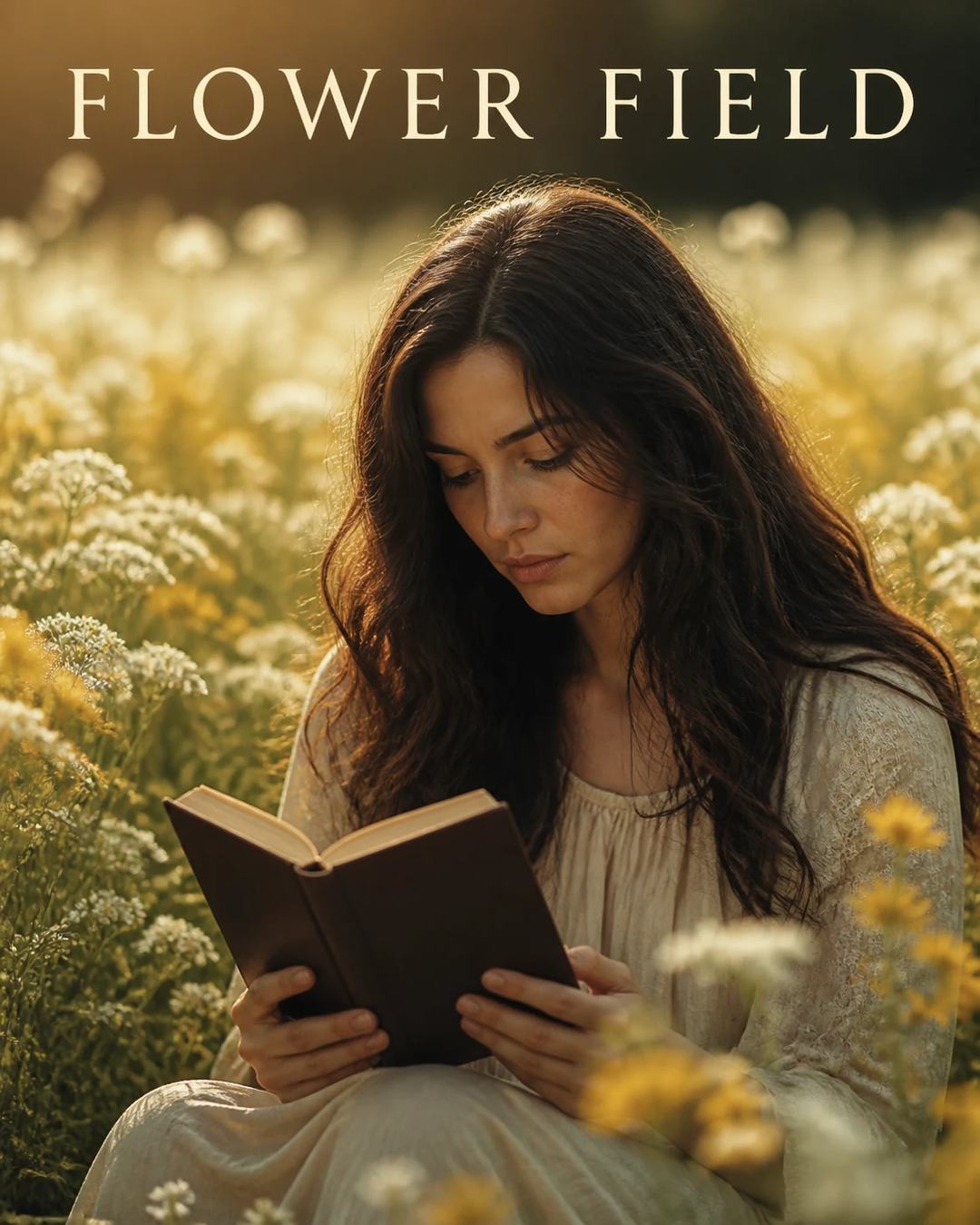 Flower Field Holy Bible Cinematic Portrait Prompt — image 1