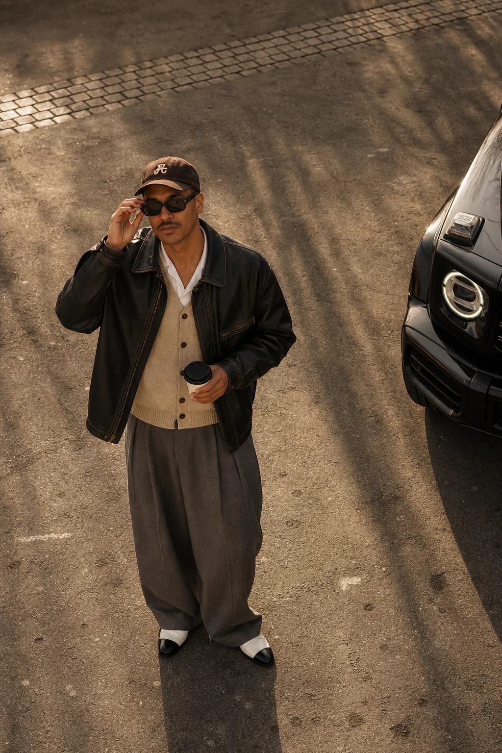 High-Angle Editorial Street Style Photo Prompt, image 4