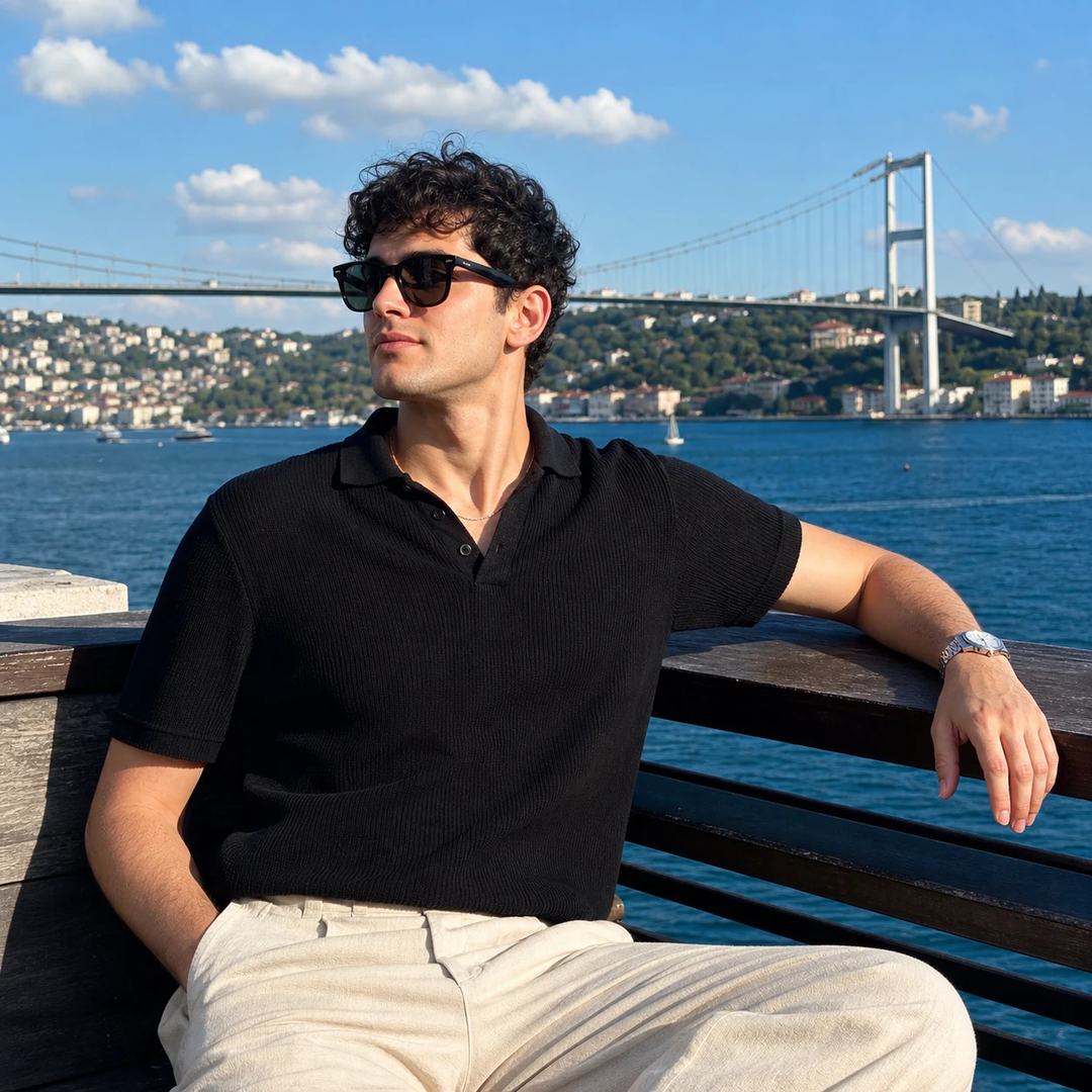Waterfront Bridge Lifestyle Portrait Photo Prompt, image 2