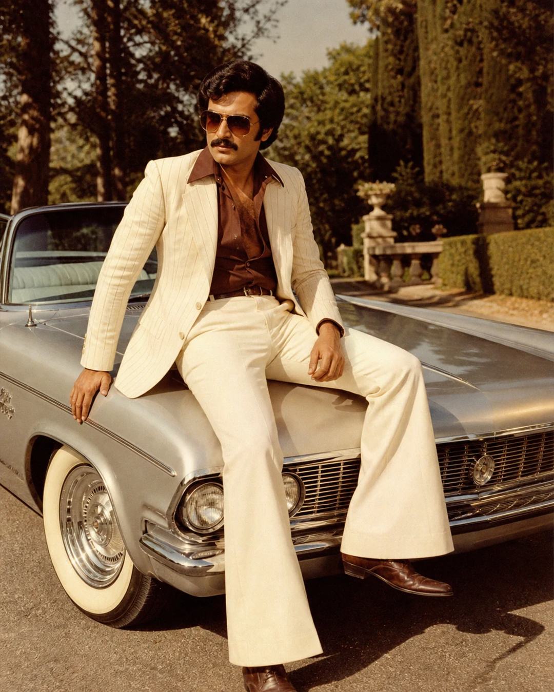 1970s Bollywood Classic Car Mafia Style Photo Prompt — image 2