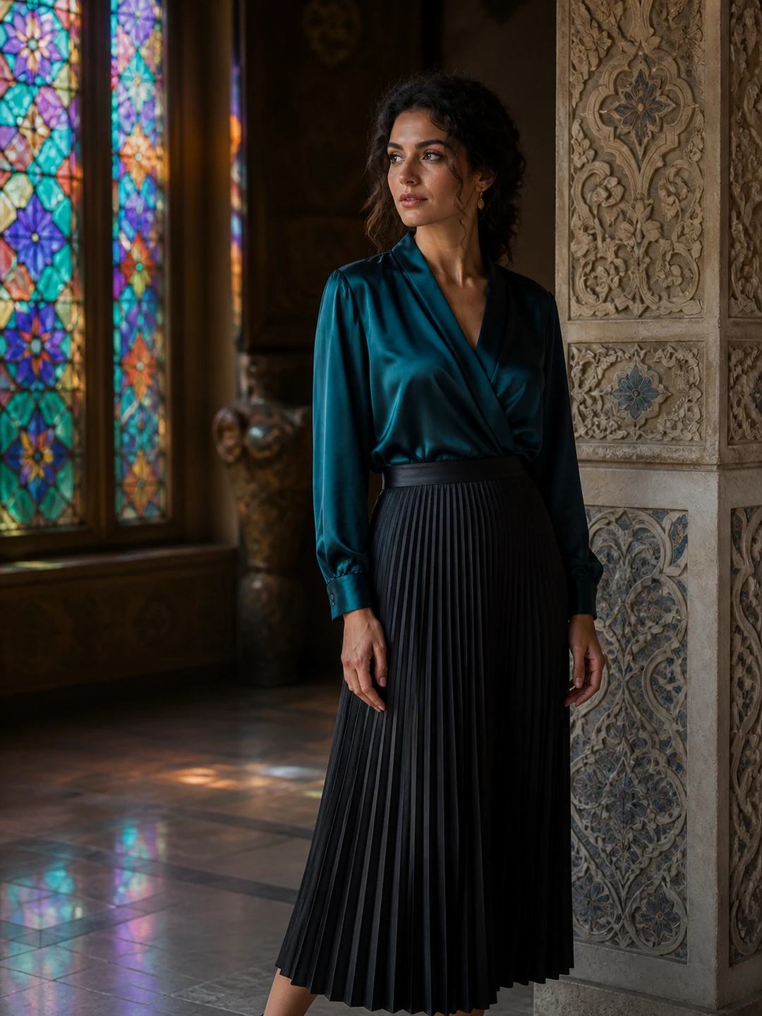 Persian-Inspired Stained-Glass Portrait Prompt, image 3