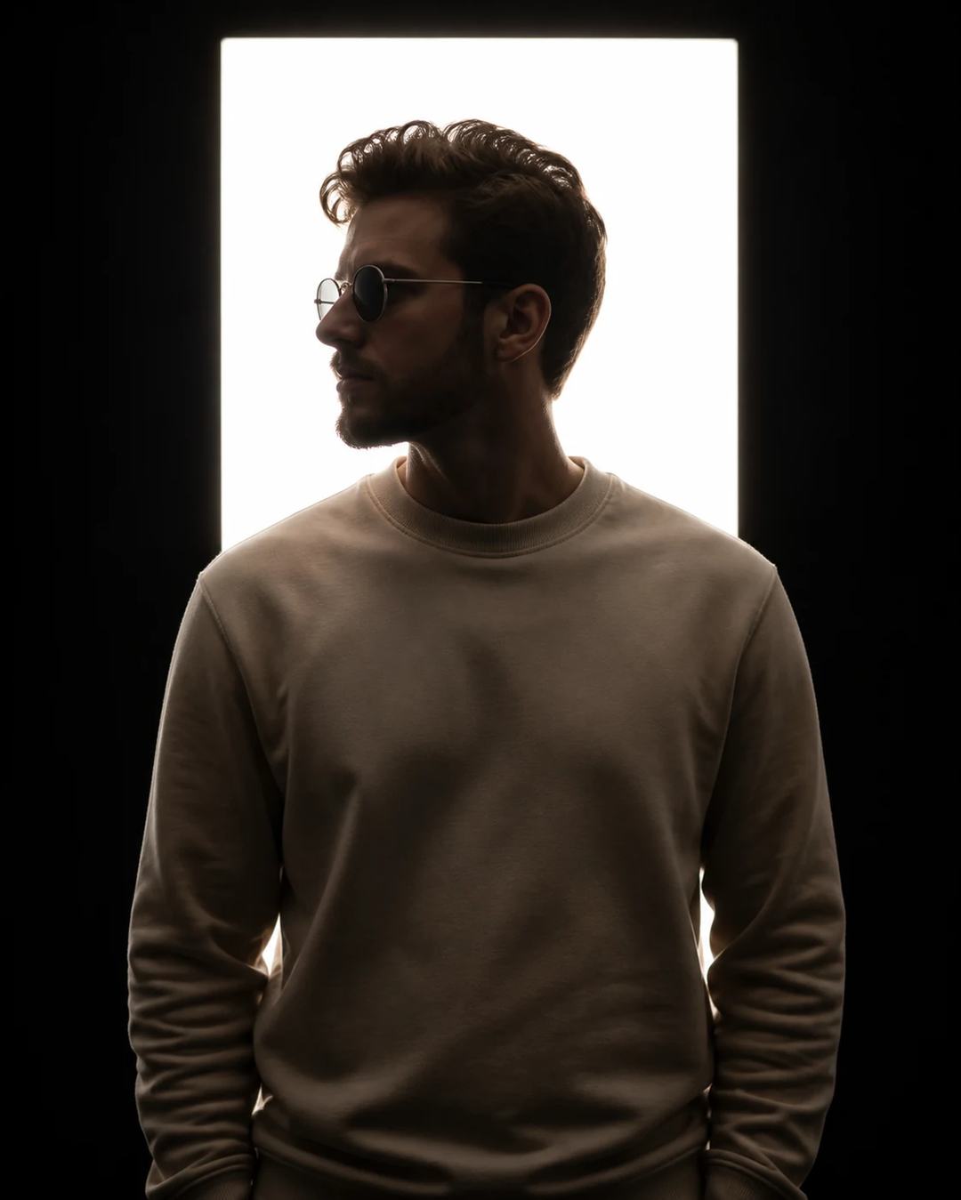 White Rectangle Backlit Studio Portrait Prompt, image 3