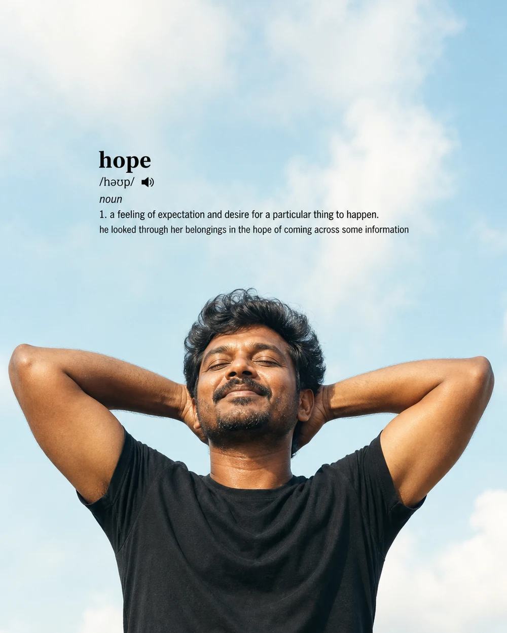 South Indian Man Hope Dictionary Typography Prompt, image 4