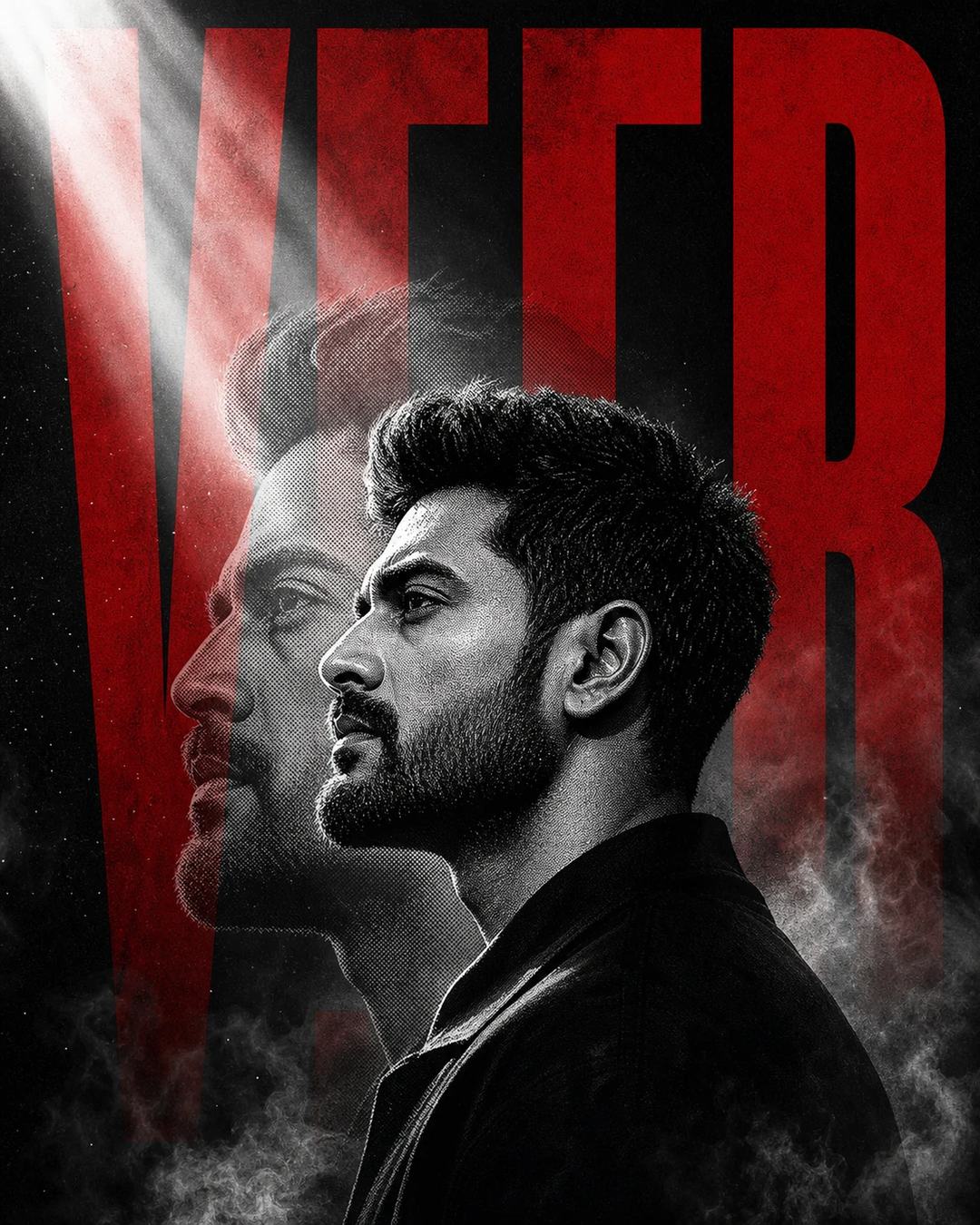 VEER Crimson Manga Double-Exposure Poster Prompt — image 2
