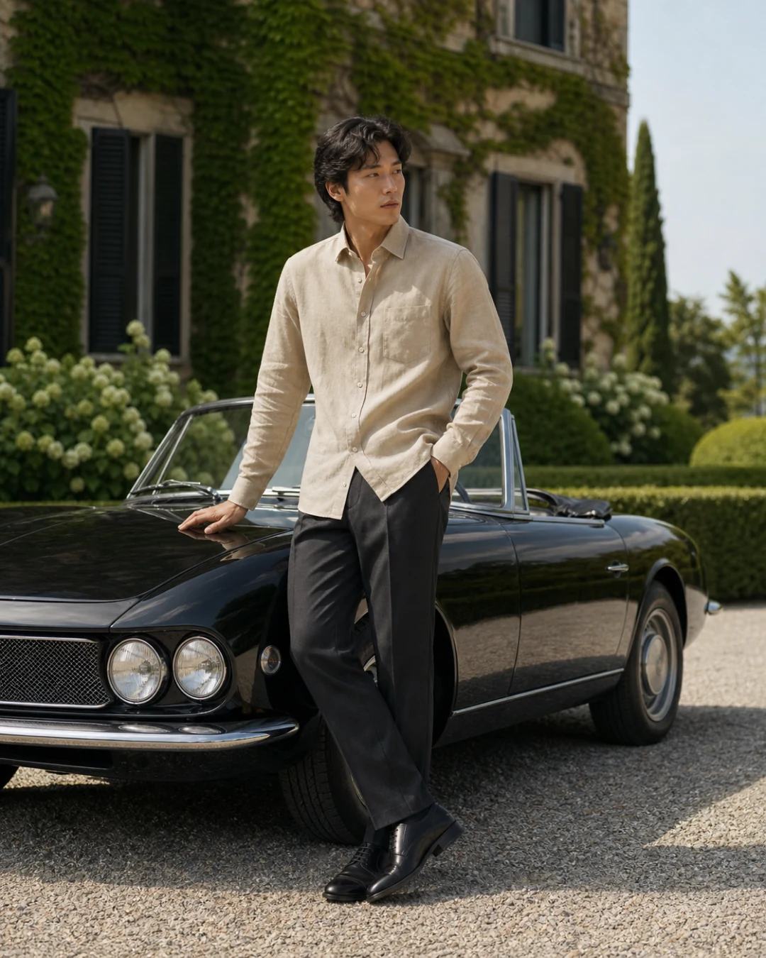 Beige Premium Shirt Fashion Campaign AI Prompt, image 4
