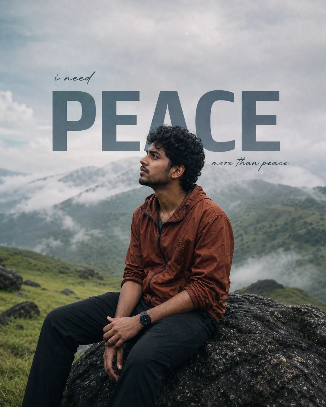 South Indian Volcanic Rock PEACE Portrait Prompt, image 4