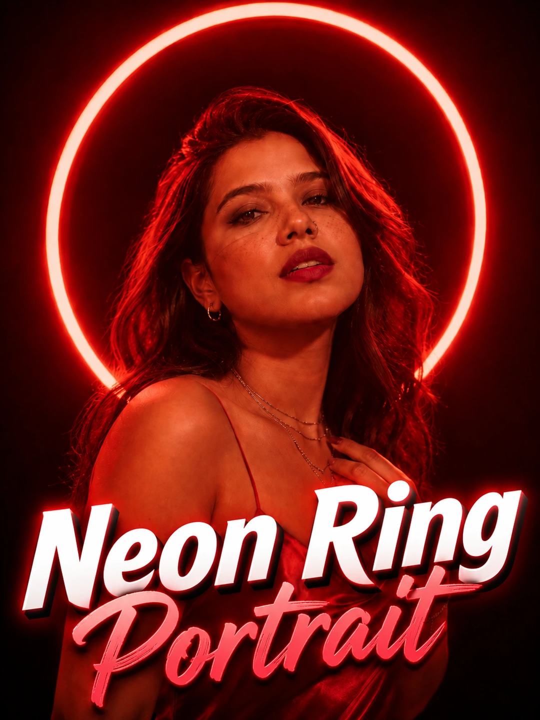 Neon Ring Portrait AI Photo Prompt for Gemini, image 1