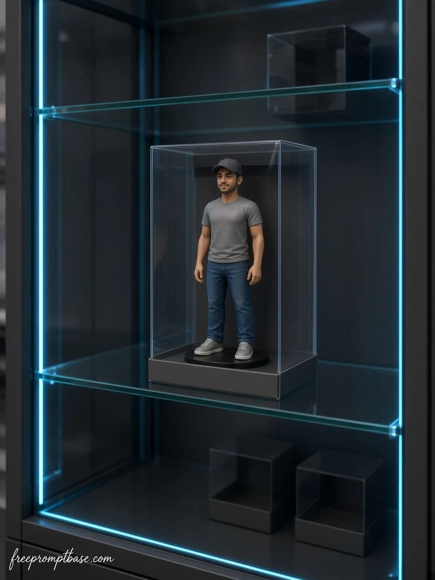 Nano Banana LED Cabinet Figurine Prompt for Gemini, image 4