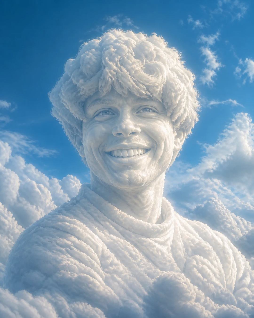 Monumental Cloud Sculpture Portrait AI Image Prompt, image 2