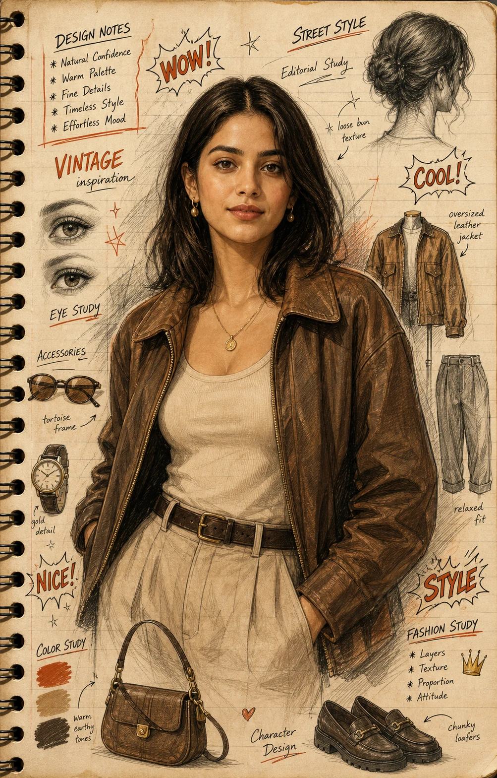 Mixed-Media Sketchbook Fashion Illustration Prompt, image 1