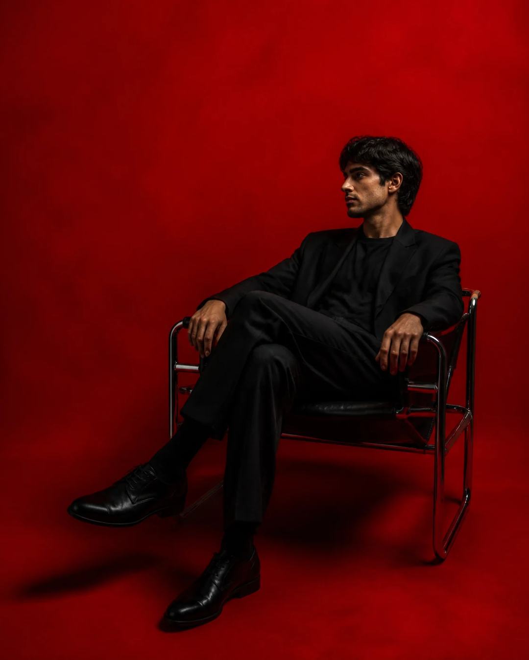 Crimson Red Minimalist Fashion Editorial Prompt, image 4
