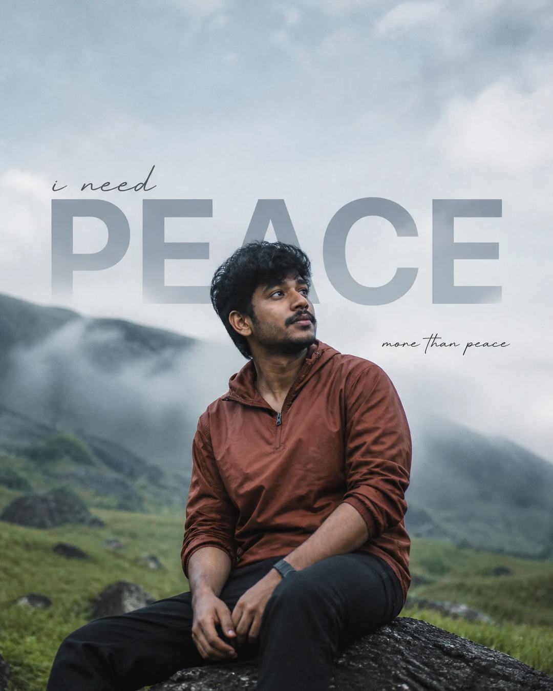 South Indian Volcanic Rock PEACE Portrait Prompt, image 3