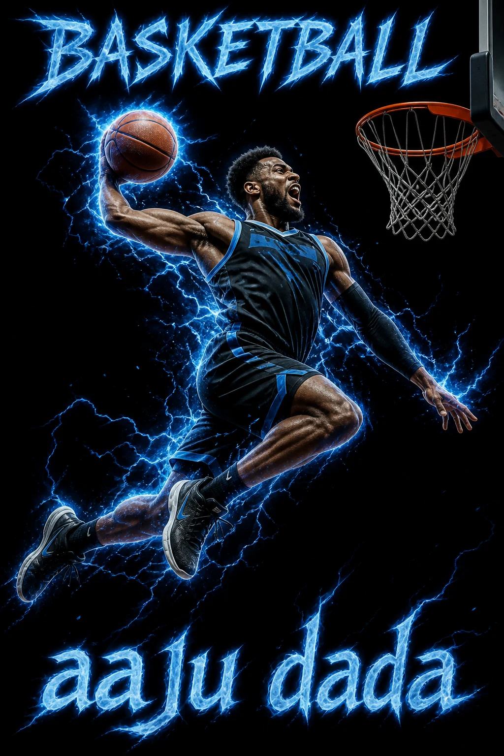 Electric Blue Dunk Sports Poster AI Image Prompt, image 4