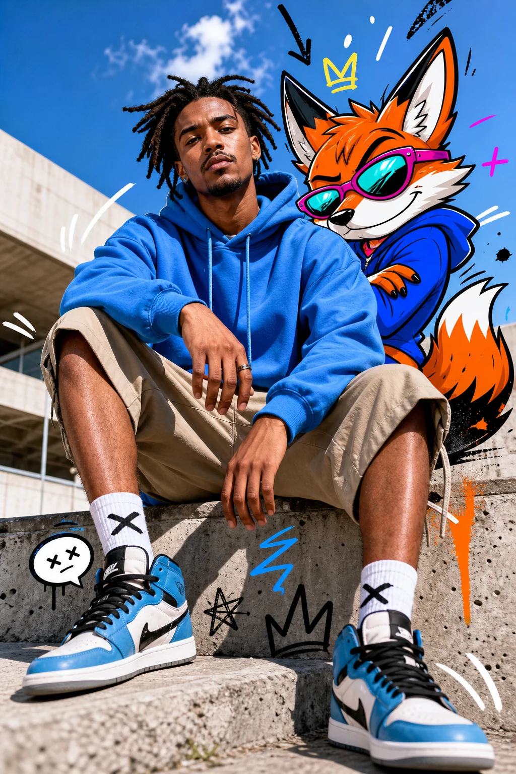 Streetwear Cartoon Animal Companion Photo Prompt, image 4