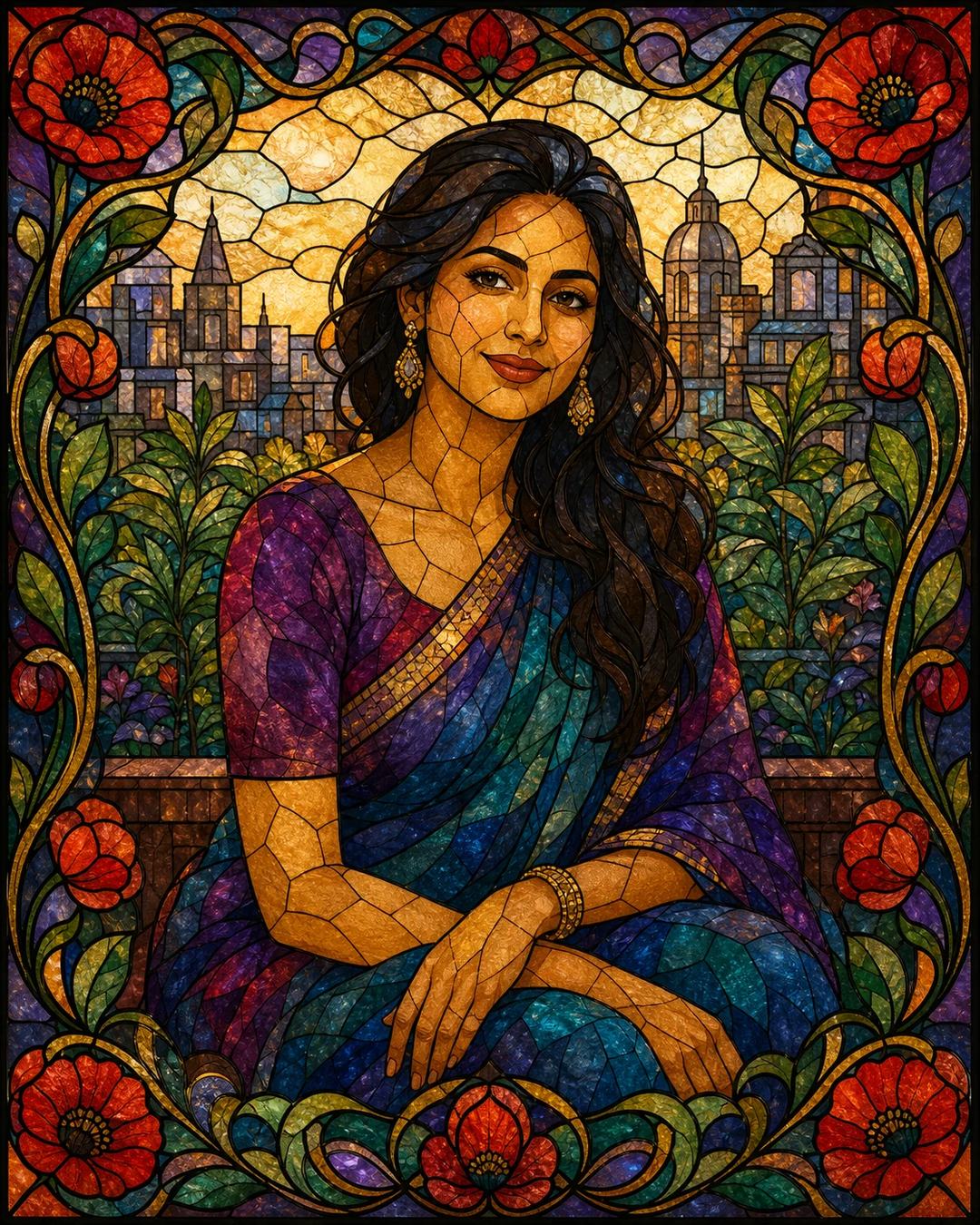 Intricate Stained Glass Photo Transformation Prompt, image 3