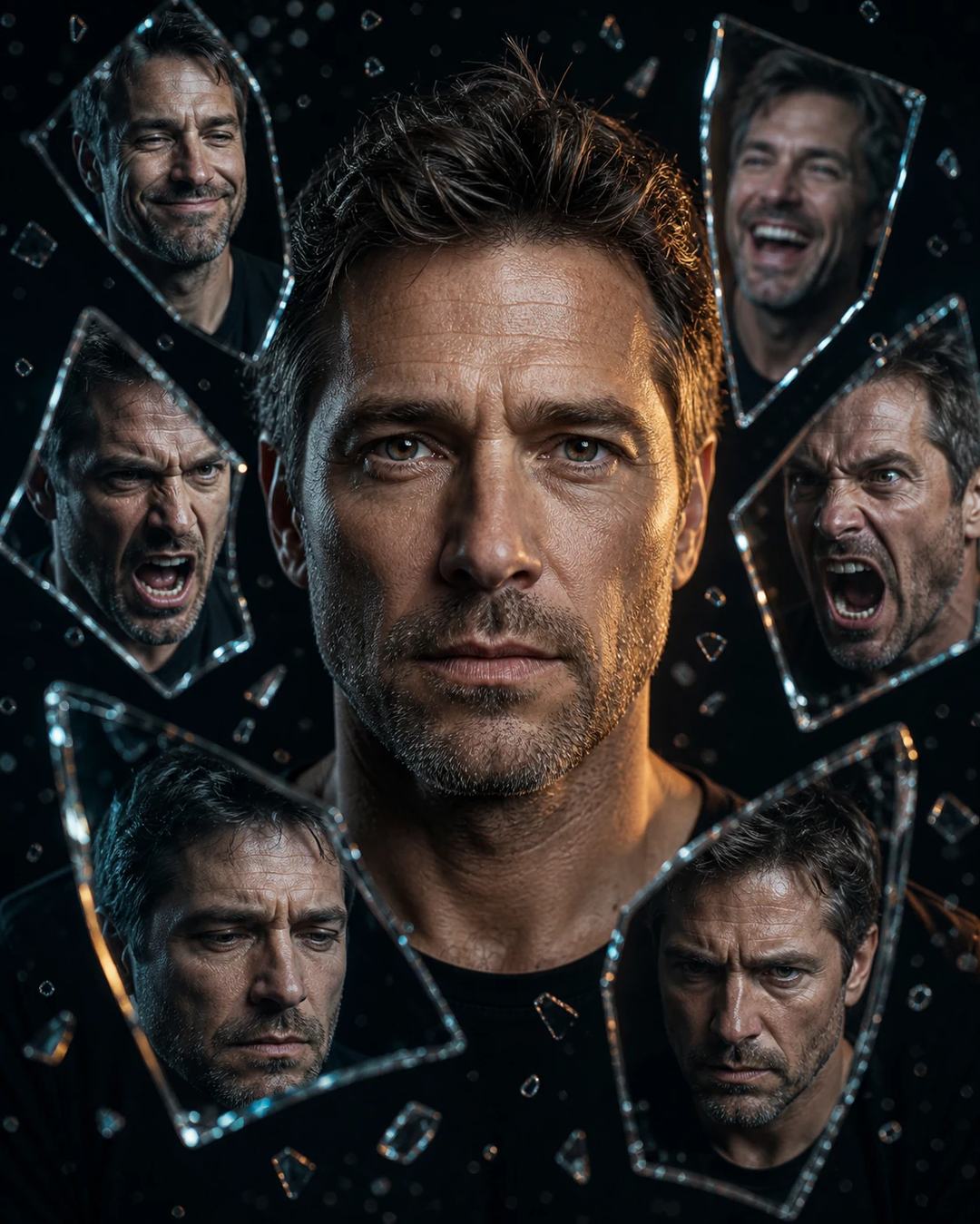 Shattered Mirror Emotion Portrait AI Photo Prompt, image 4