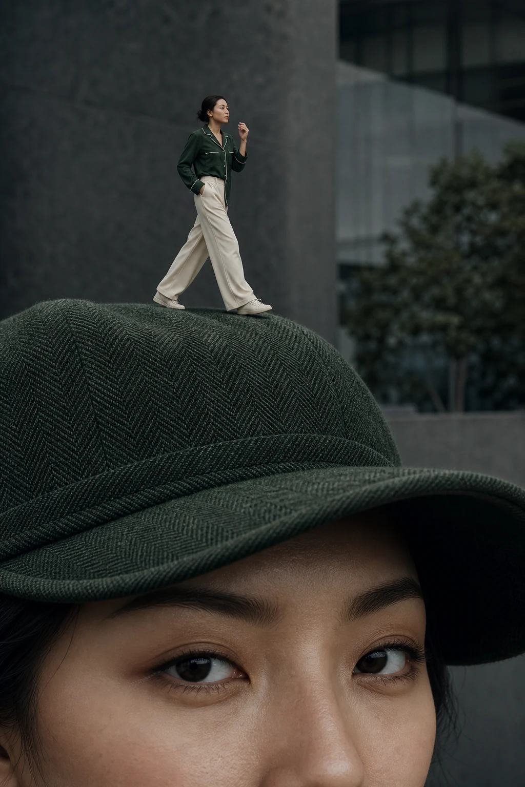 Giant Nike Cap Forced-Perspective Fashion Prompt, image 4
