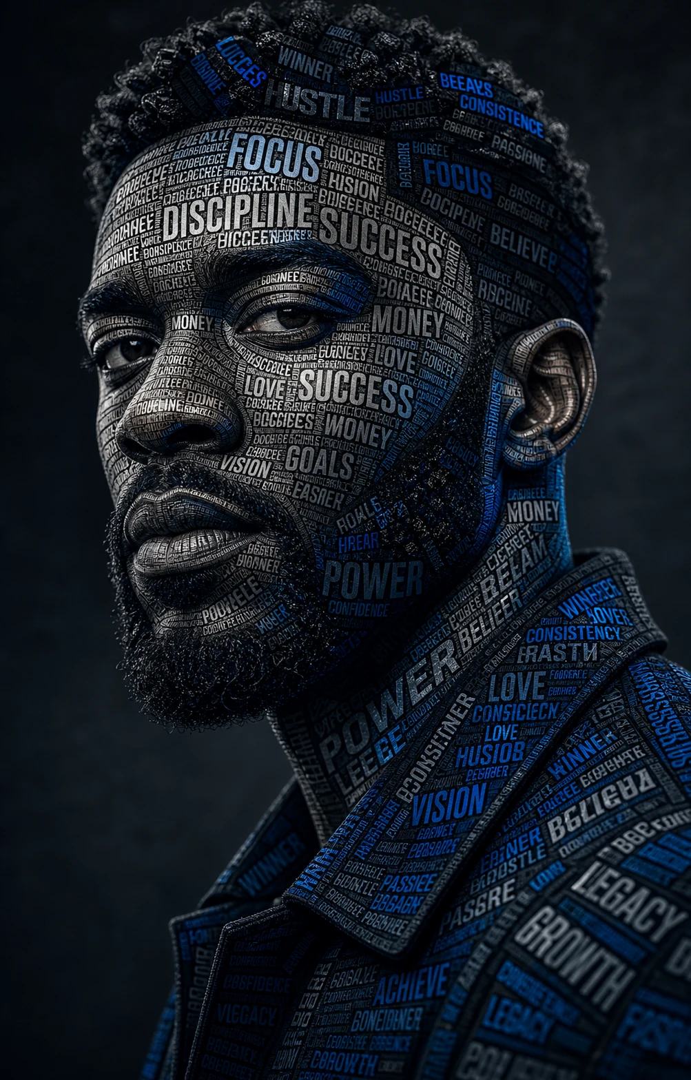 Ultra-Realistic Typography Word Collage Portrait Prompt — image 3