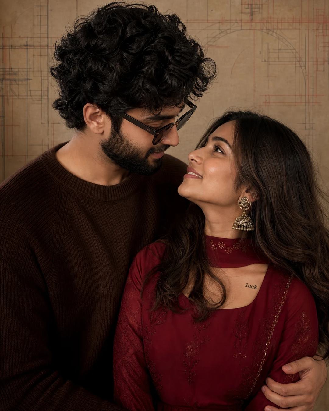 Intimate Romantic Couple Editorial Portrait Prompt, image 4