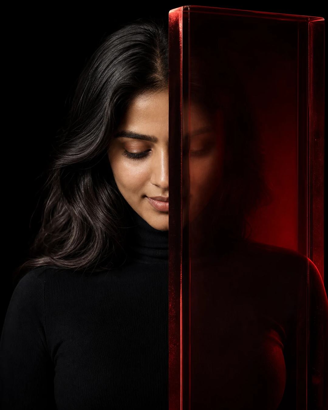Trapped Inside Architectural Glass Portrait Prompt, image 3