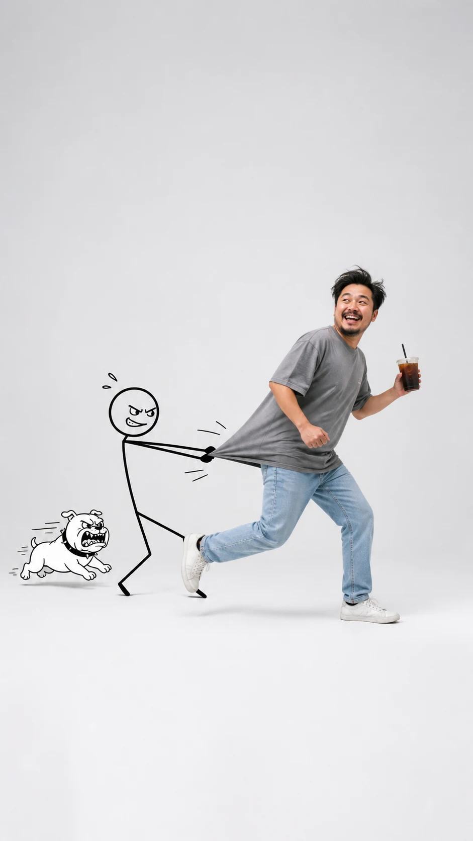 Comedic Doodle Stickman and Dog Chase Photo Prompt, image 3
