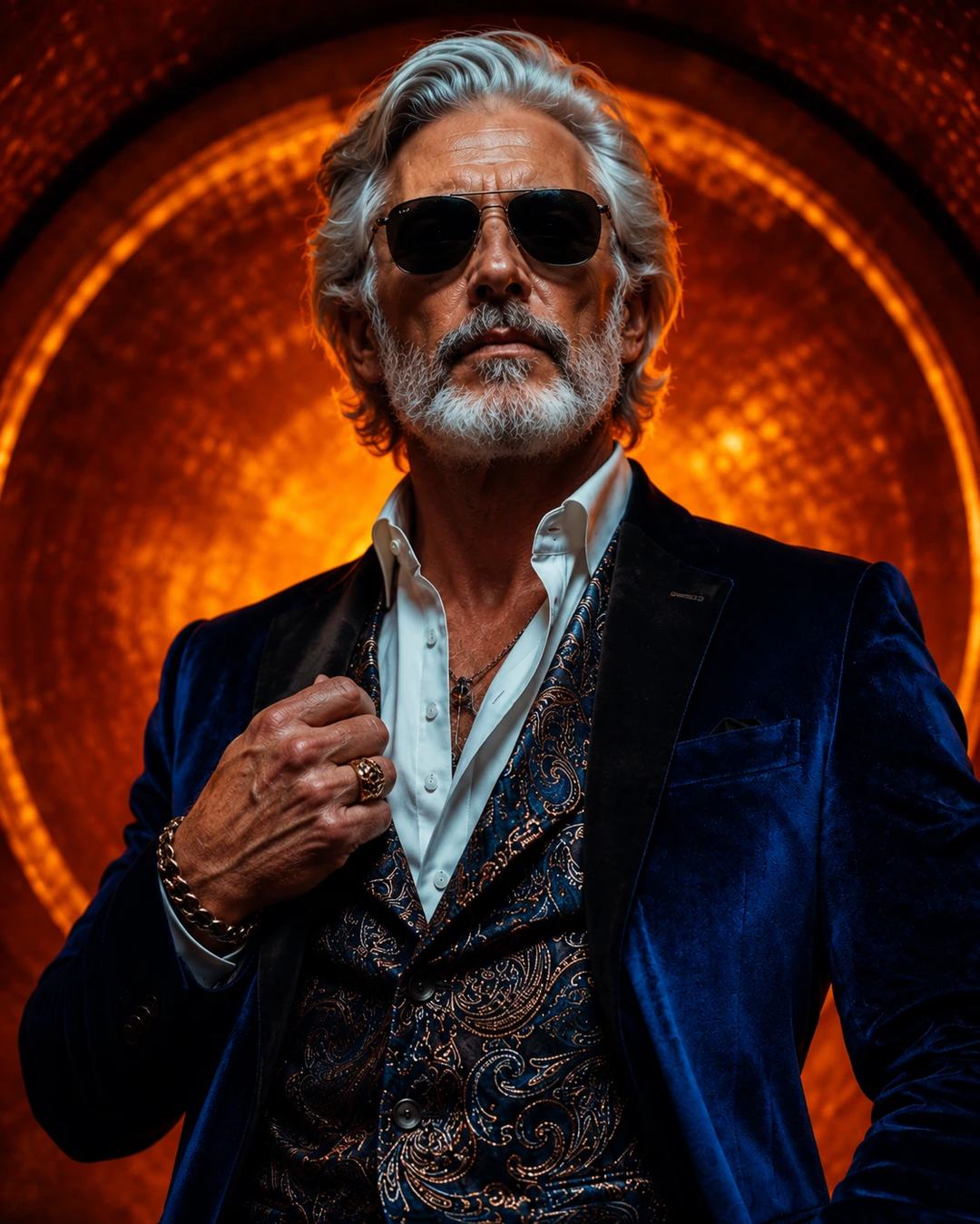 Old Man Neon Portrait – Gemini AI Photo Prompt — image 2