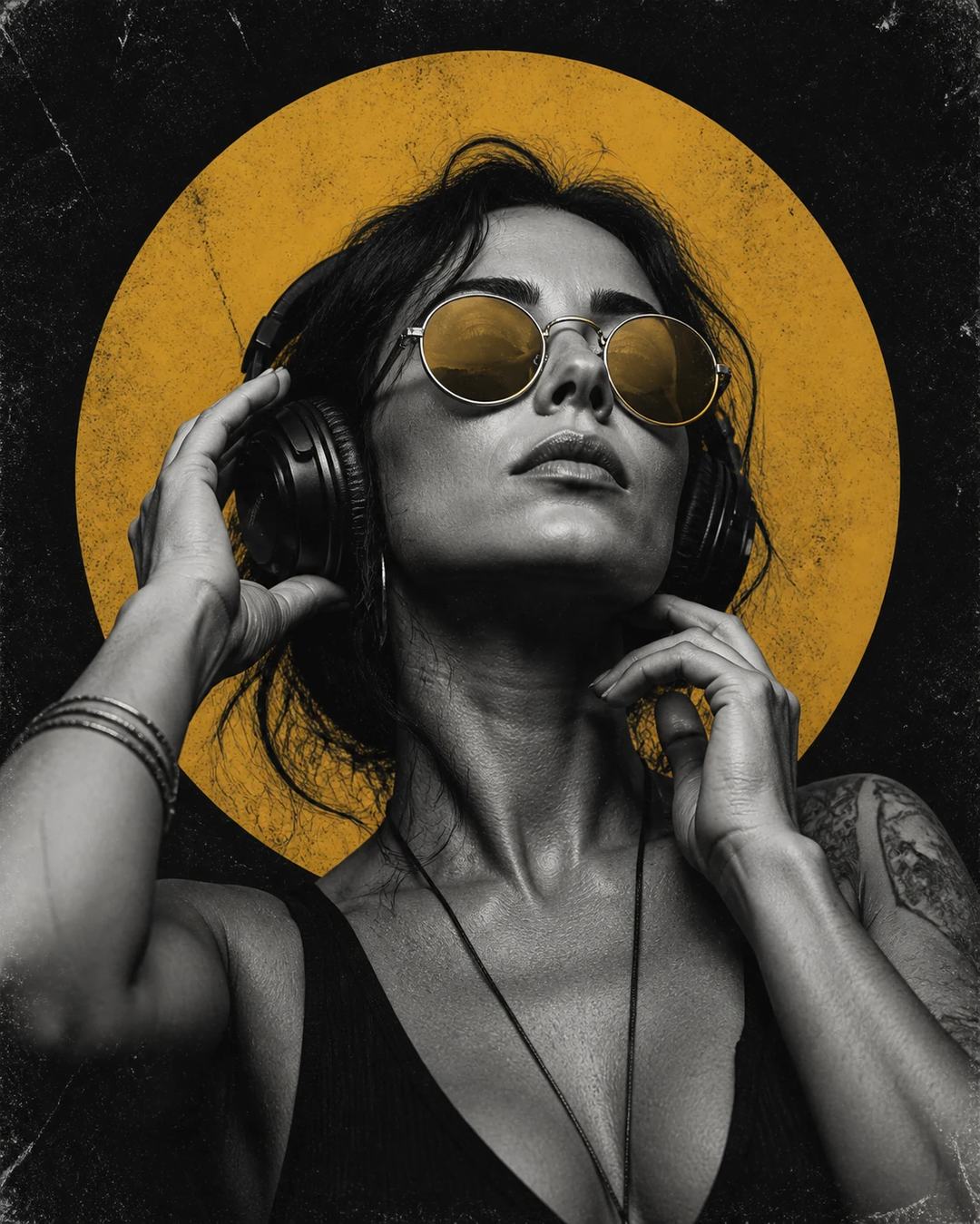 Underground Club Headphones Poster Design Prompt, image 2