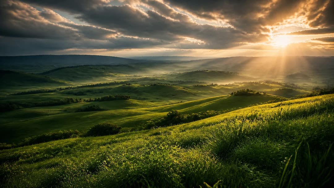 Cinematic Green Field Nature Color Grading Prompt, image 2