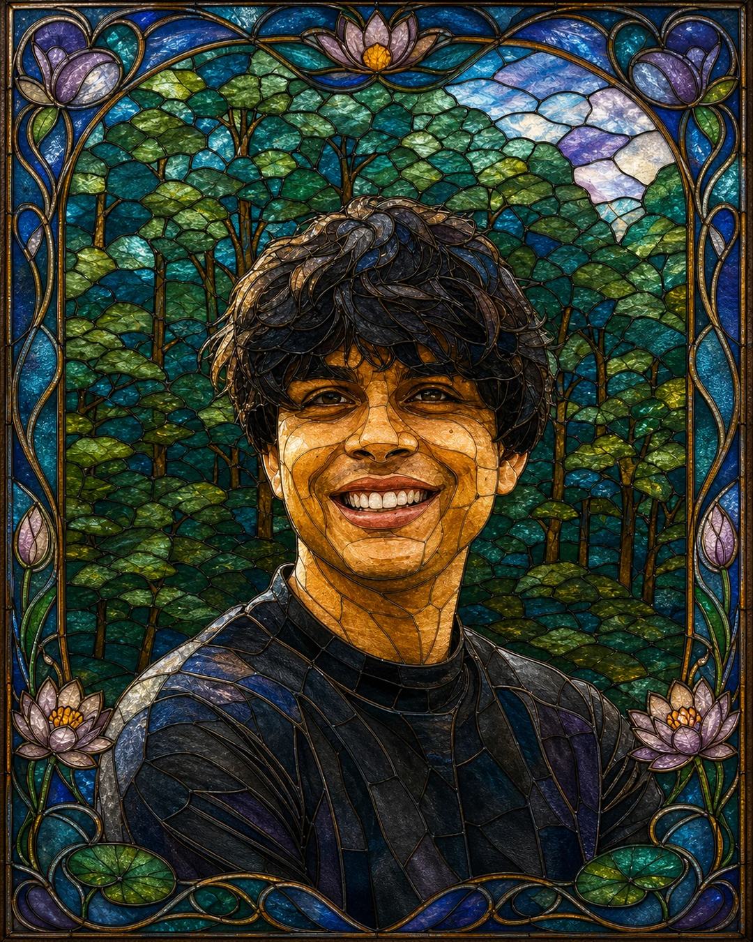 Intricate Stained Glass Photo Transformation Prompt, image 2