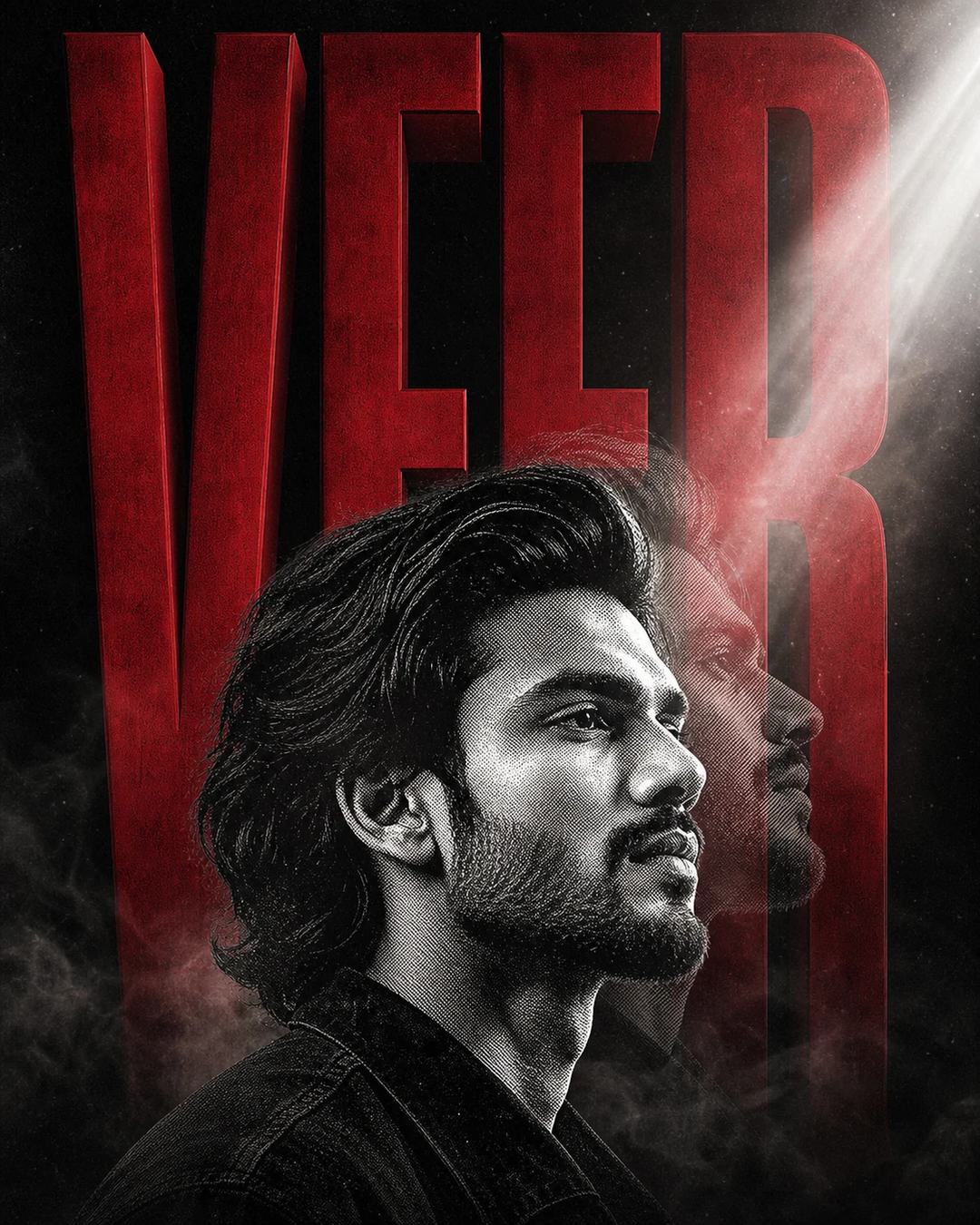 VEER Crimson Manga Double-Exposure Poster Prompt — image 3
