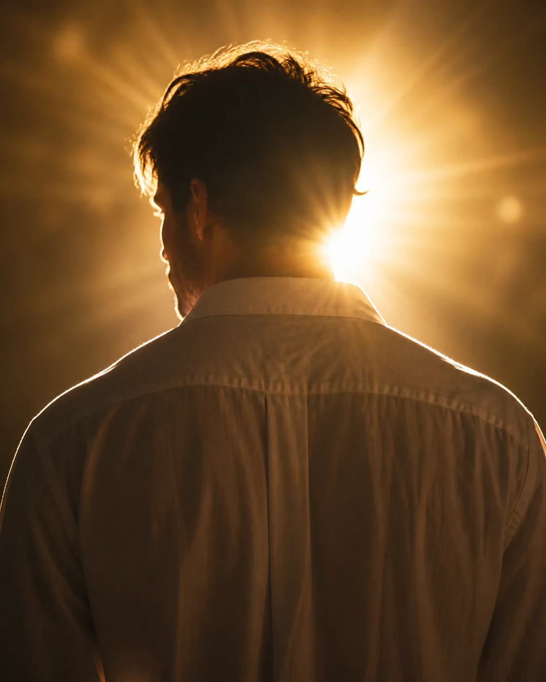 Golden Backlight Rear View Cinematic Portrait Prompt, image 1
