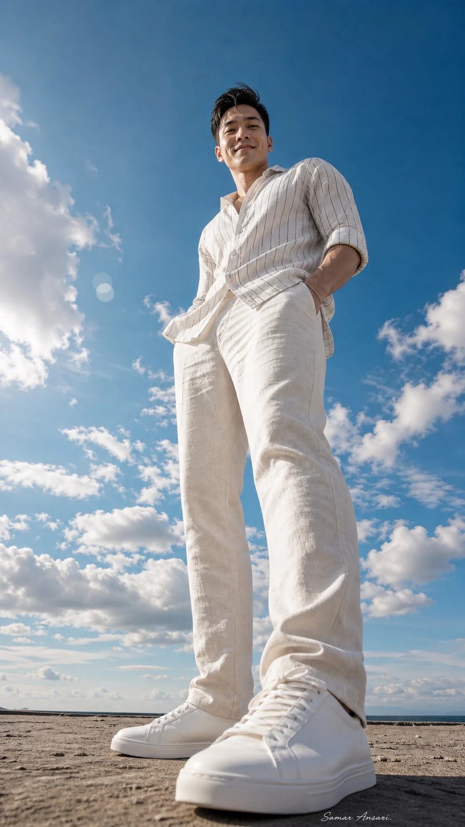 Full-Body Low-Angle Phone Portrait Photo Prompt, image 4