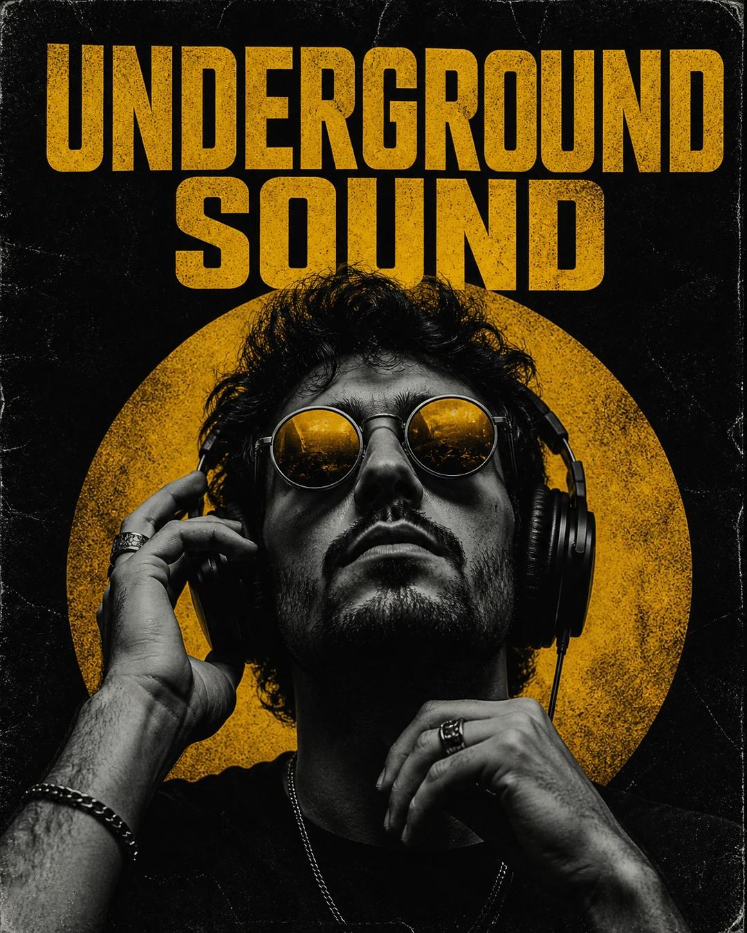 Underground Club Headphones Poster Design Prompt, image 3
