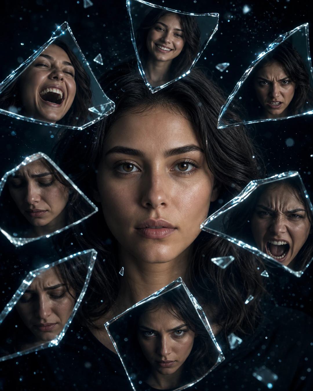 Shattered Mirror Emotion Portrait AI Photo Prompt, image 3
