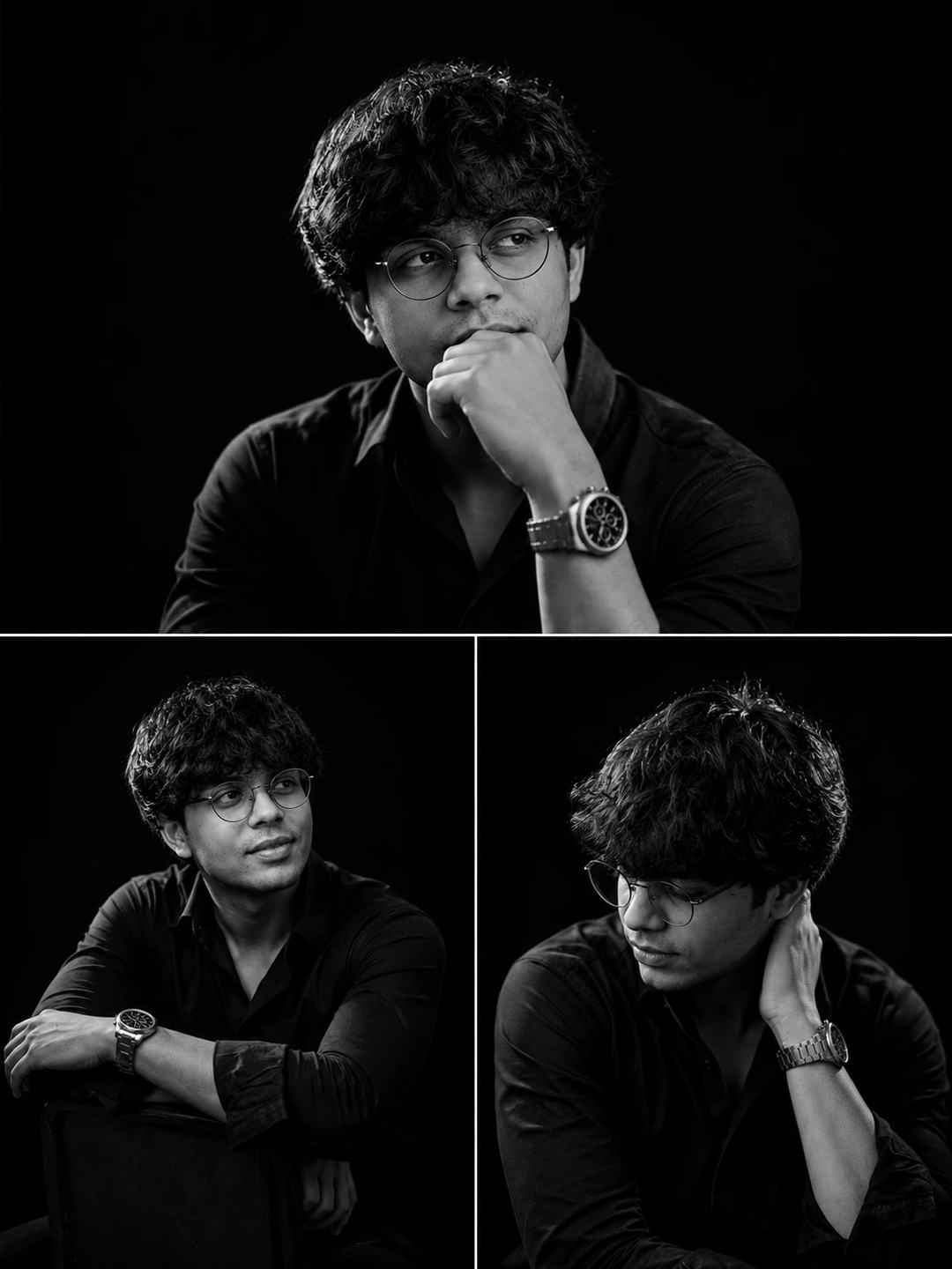 B&W Glasses Portrait – Gemini AI Photo Prompt — image 2