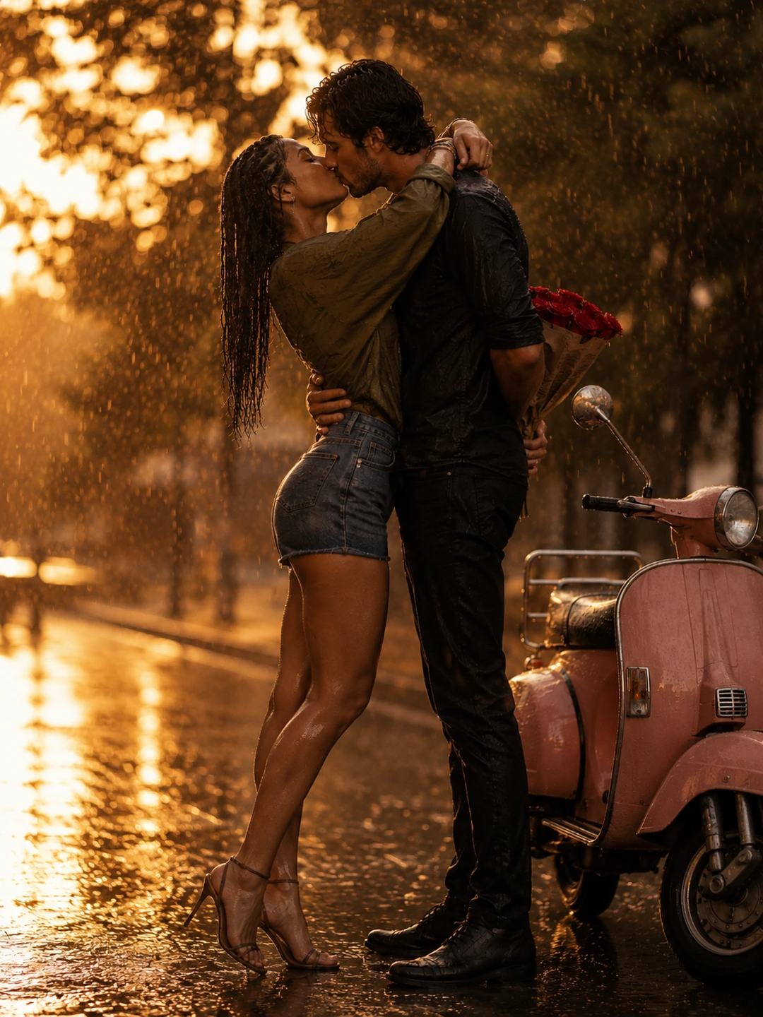 Rain Kiss Couple – Gemini AI Photo Prompt, image 3