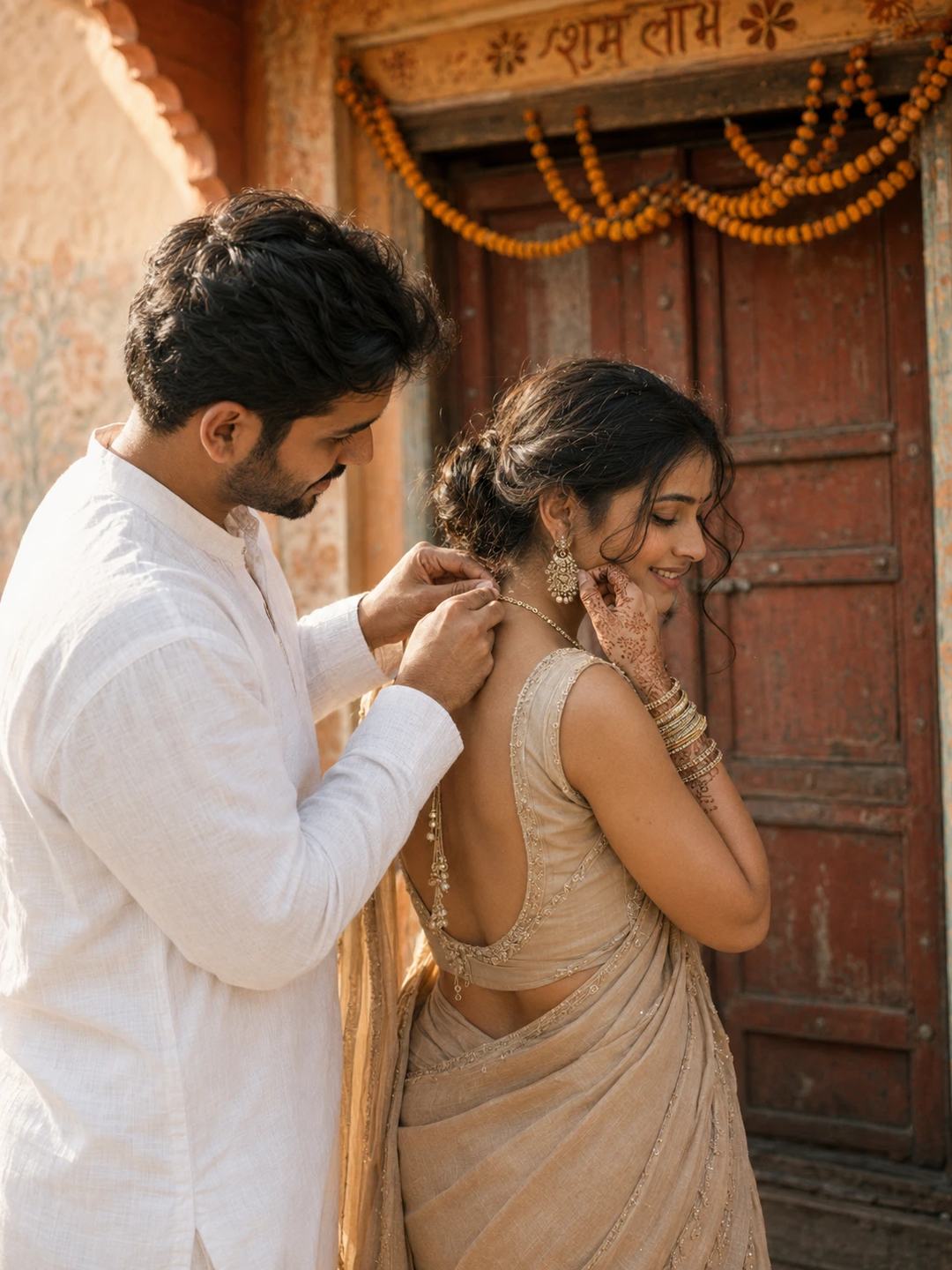 Haveli Door Couple – Gemini AI Photo Prompt — image 2