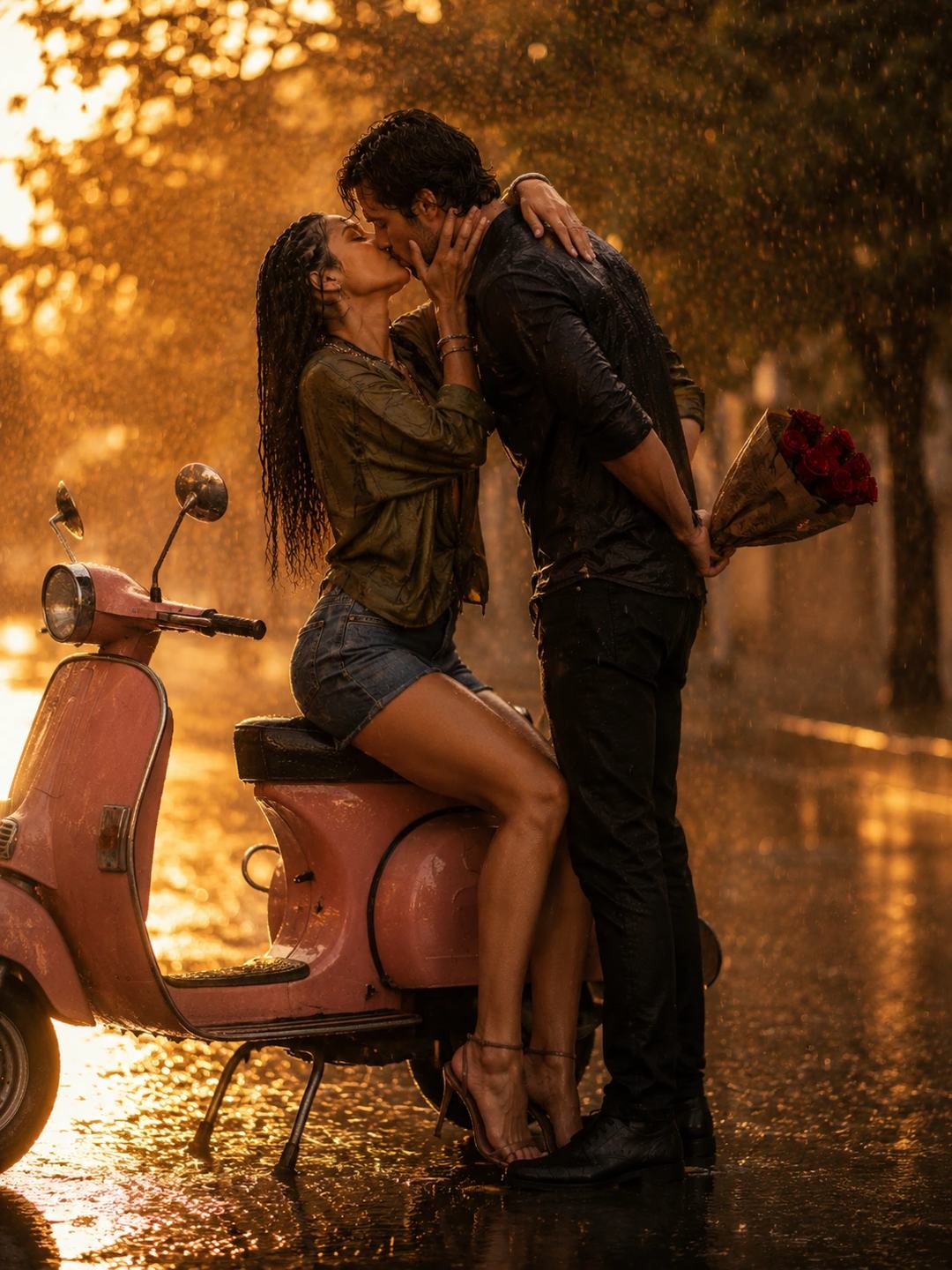 Rain Kiss Couple – Gemini AI Photo Prompt, image 2