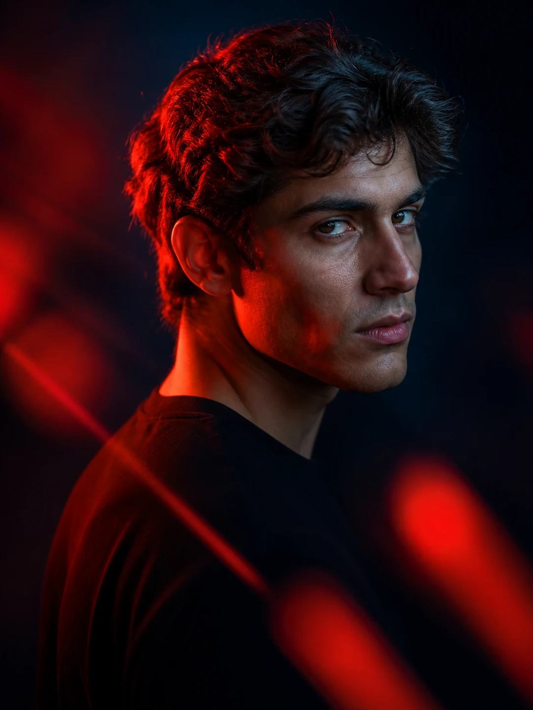 Red Blue Cinematic Profile Movie Poster Prompt, image 1